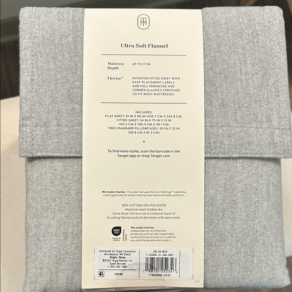 Threshold Ultra Soft Flannel Sheet Set - Light Gray - Picture 3 of 3